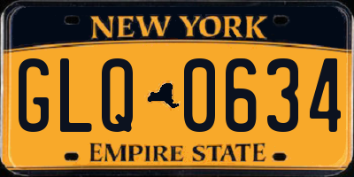 NY license plate GLQ0634
