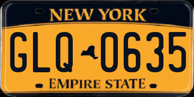 NY license plate GLQ0635