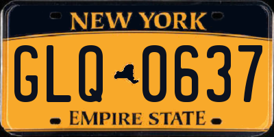 NY license plate GLQ0637