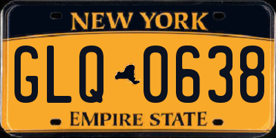 NY license plate GLQ0638