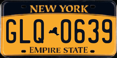 NY license plate GLQ0639