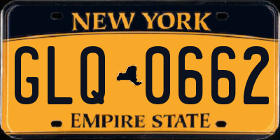 NY license plate GLQ0662