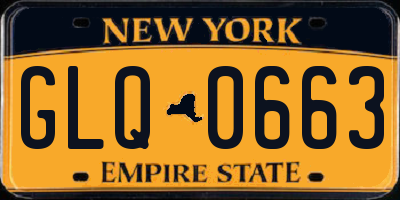 NY license plate GLQ0663