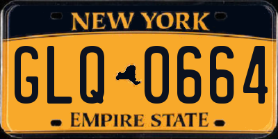 NY license plate GLQ0664