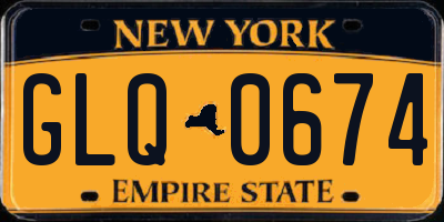 NY license plate GLQ0674