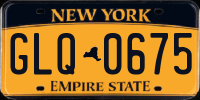 NY license plate GLQ0675