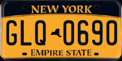 NY license plate GLQ0690