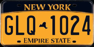 NY license plate GLQ1024