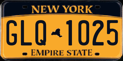 NY license plate GLQ1025