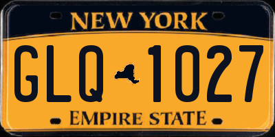 NY license plate GLQ1027