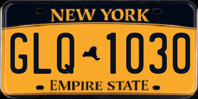 NY license plate GLQ1030