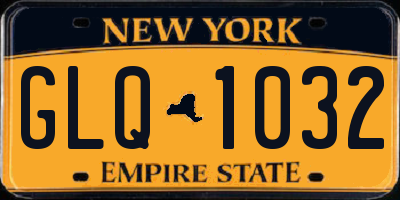 NY license plate GLQ1032