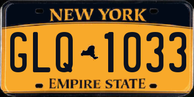 NY license plate GLQ1033