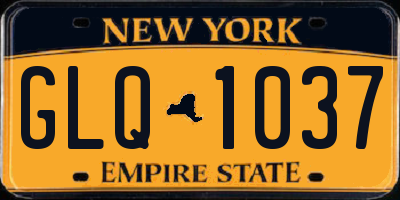 NY license plate GLQ1037