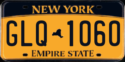 NY license plate GLQ1060