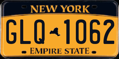 NY license plate GLQ1062