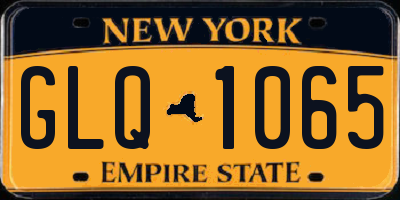 NY license plate GLQ1065