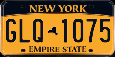 NY license plate GLQ1075
