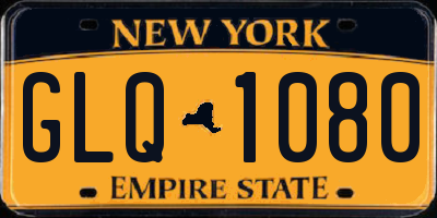 NY license plate GLQ1080