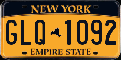 NY license plate GLQ1092