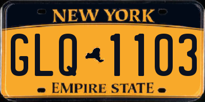 NY license plate GLQ1103