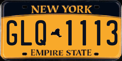 NY license plate GLQ1113