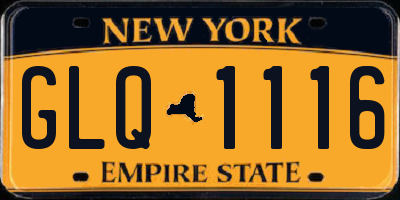 NY license plate GLQ1116