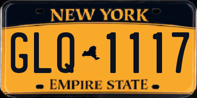 NY license plate GLQ1117