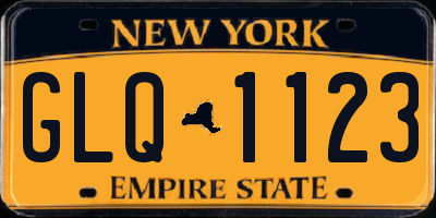 NY license plate GLQ1123