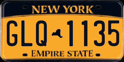 NY license plate GLQ1135