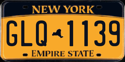 NY license plate GLQ1139
