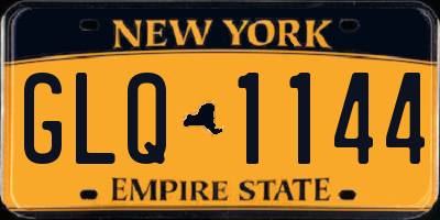 NY license plate GLQ1144