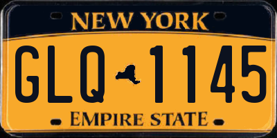NY license plate GLQ1145