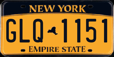 NY license plate GLQ1151