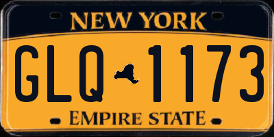 NY license plate GLQ1173