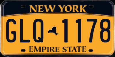 NY license plate GLQ1178