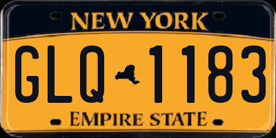 NY license plate GLQ1183