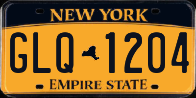 NY license plate GLQ1204