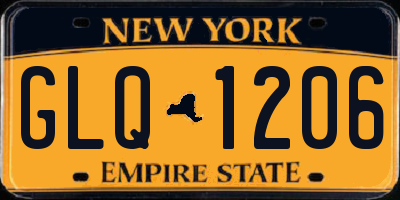 NY license plate GLQ1206