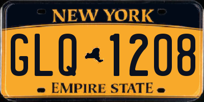 NY license plate GLQ1208