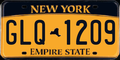 NY license plate GLQ1209