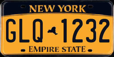 NY license plate GLQ1232
