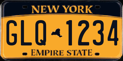 NY license plate GLQ1234
