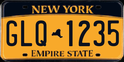 NY license plate GLQ1235