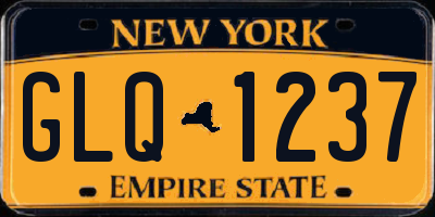NY license plate GLQ1237