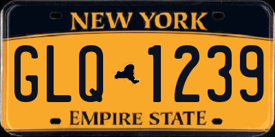 NY license plate GLQ1239