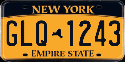 NY license plate GLQ1243