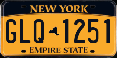 NY license plate GLQ1251