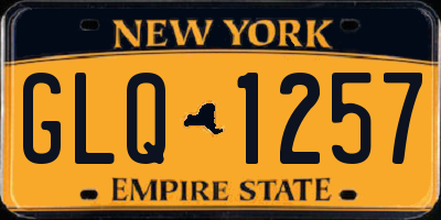 NY license plate GLQ1257
