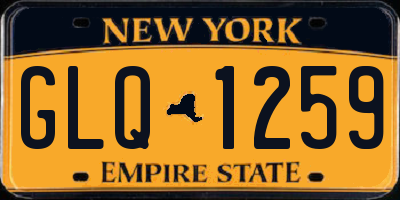 NY license plate GLQ1259